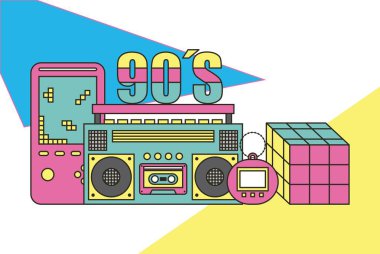 kayıt cihazı küp rubik video oyunu tamagotchi 90s aygıtlar ve oyuncaklar retro