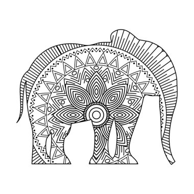 fil yetişkin renklendirme sayfası için çizim zentangle