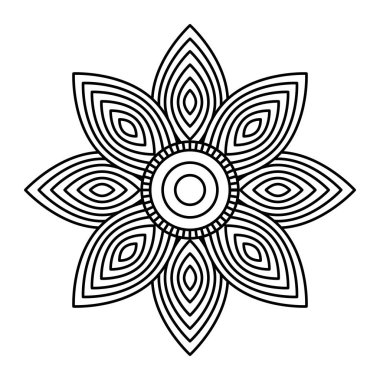 mandala çiçek dekoratif etnik unsur yetişkin renklendirme tasarım