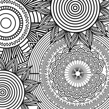 süslü çiçek sorunsuz doku deseninin vintage mandala öğe desenli