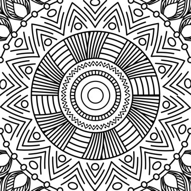 Mandala vintage dekor elementleri oryantal desen Fas Osmanlı yetişkin renklendirme sayfa