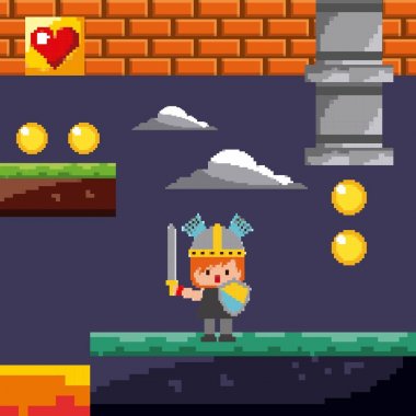 piksel oyun knight paralar düzey gece manzarası
