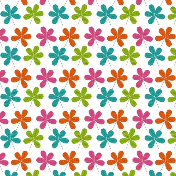 Patrón inconsútil coloreado lindo flores diseño natural — Vector de stock
