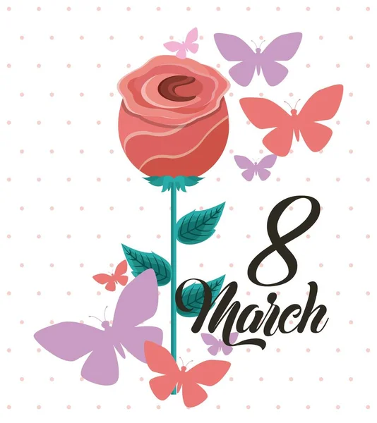 8 marzo giornata internazionale della donna biglietto di auguri immagine floreale — Vettoriale Stock