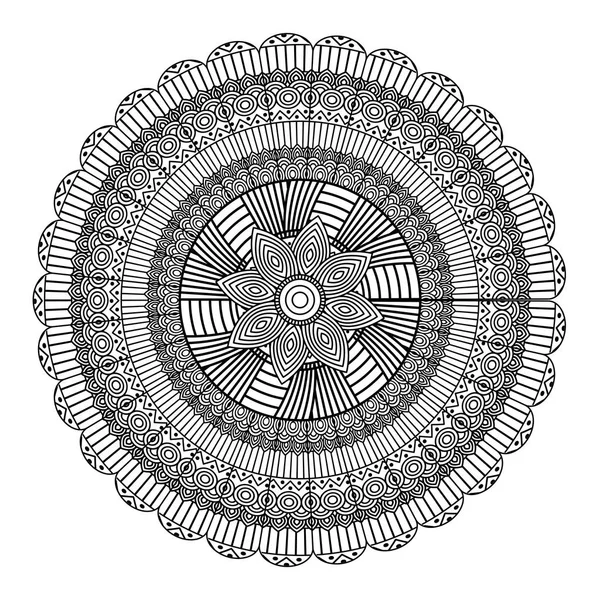 Mandala decoratief etnische element volwassene kleuren ontwerp — Stockvector