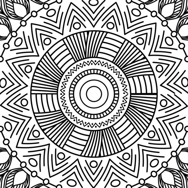 曼荼罗复古装饰元素东方模式摩洛哥奥斯曼成人着色页 — 图库矢量图片