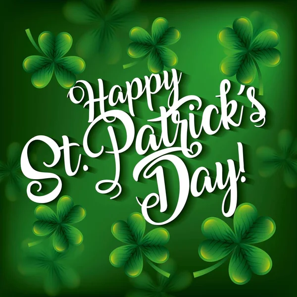 Happy st patricks day zaproszenia z zielonej koniczyny — Wektor stockowy