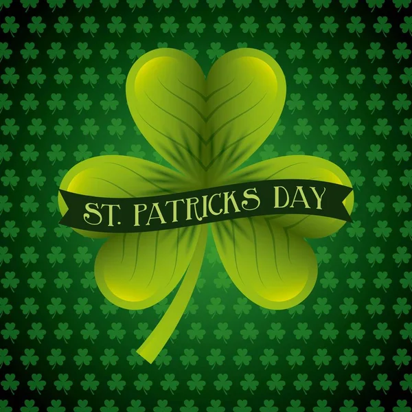 St patricks day card gröna klöver banner — Stock vektor