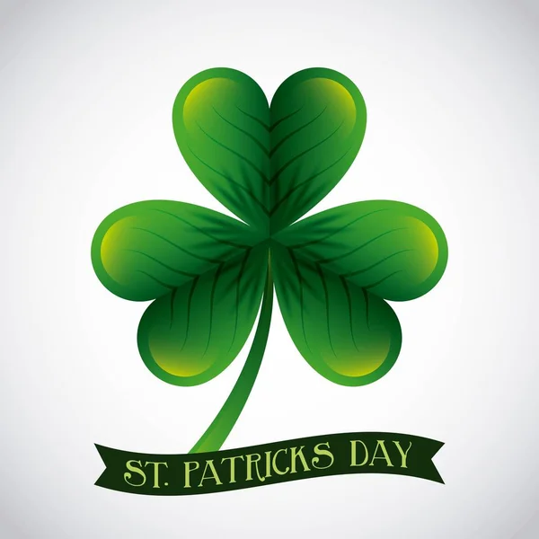 St patricks dia grande verde trevo banner design — Vetor de Stock