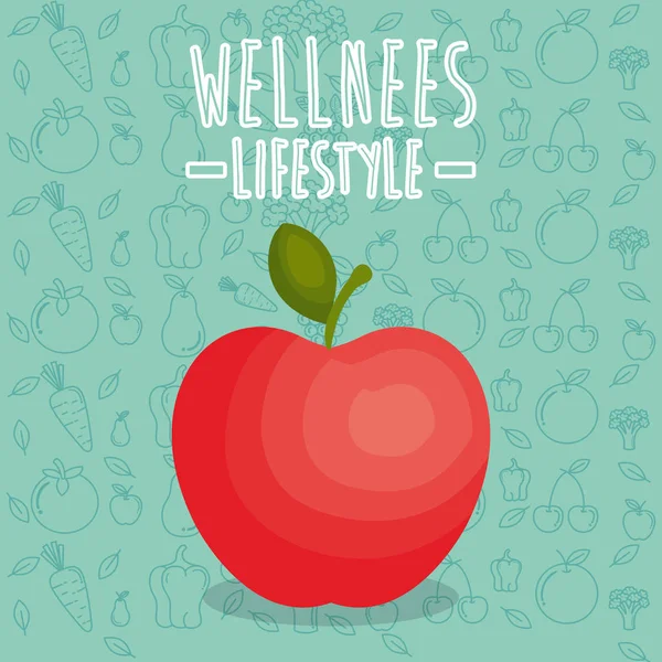 Apple freah wellness livsstil — Stock vektor