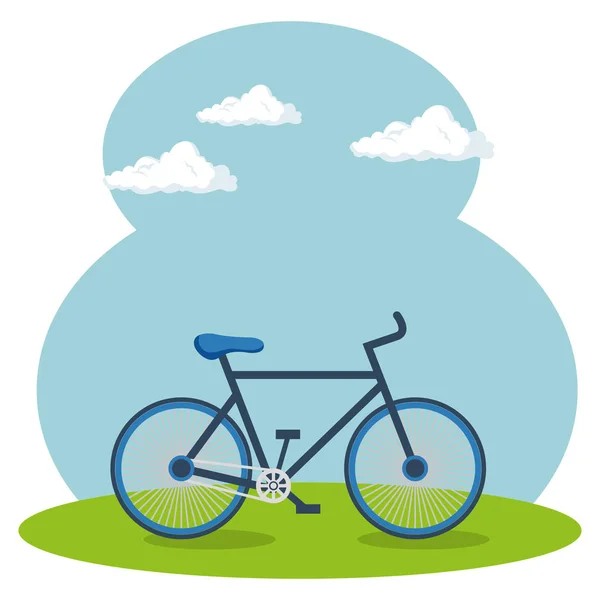 Bicicleta deporte bienestar estilo de vida — Vector de stock