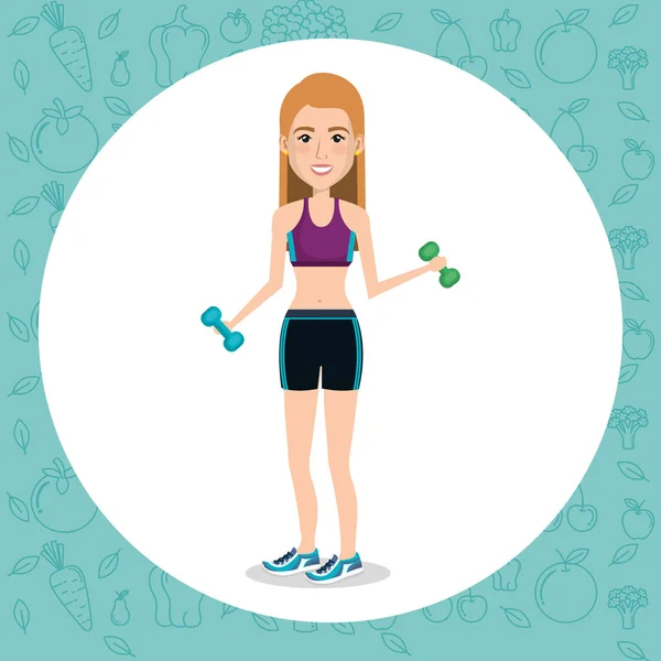 Female athlete weight lifting — Stock Vector