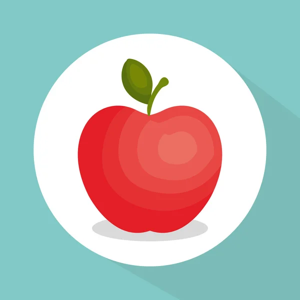 Jablko čerstvé ovoce ikona — Stockový vektor