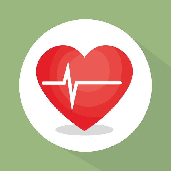 Coração cardio estilo de vida saudável — Vetor de Stock