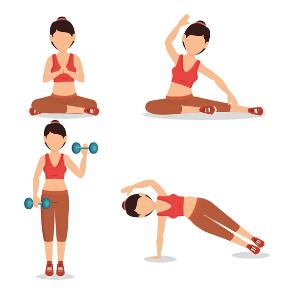 Athlète féminine pratiquant l'exercice — Image vectorielle