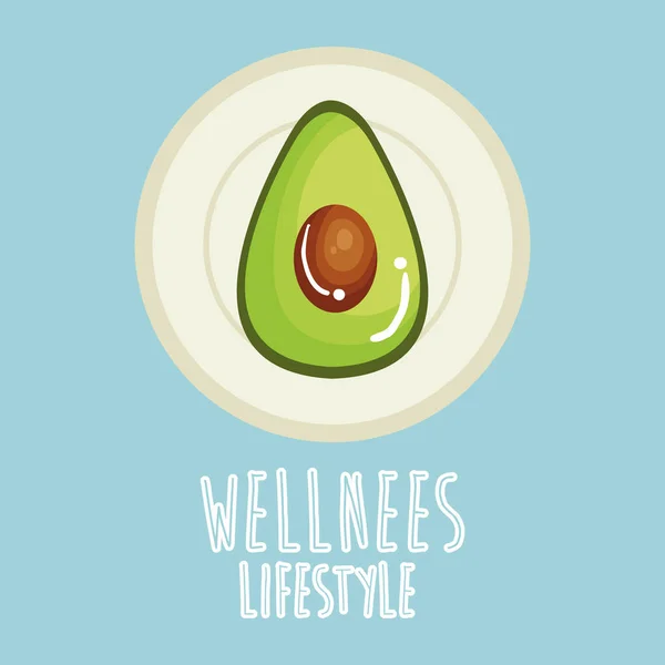 Avokádový zeleniny wellness životní styl — Stockový vektor