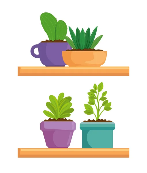 Cute houseplant in pot — Stock Vector