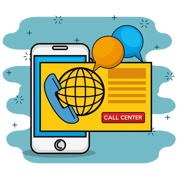 Call center ondersteuning concept — Stockvector