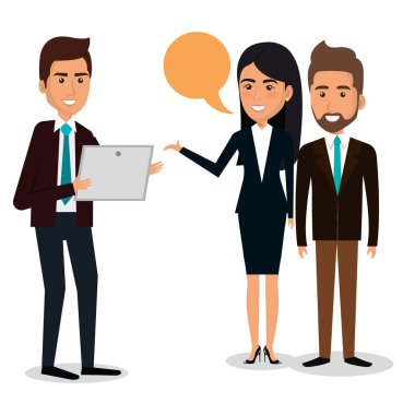 businespeople konuşma balonu ekip çalışması ile grup