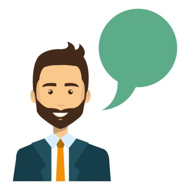 Konuşma balonu olan iş adamı