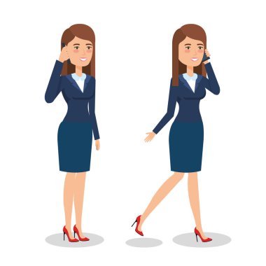 şık iş kadını farklı poz