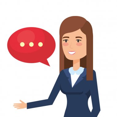 Konuşma balonu olan iş kadını