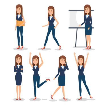 şık iş kadını farklı poz