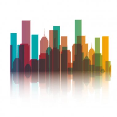 Cityscape binalar siluet simge