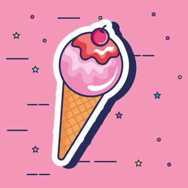 Lezzetli dondurma pop sanat tarzı.