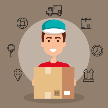 lojistik hizmet iş ikonları/simgeleri