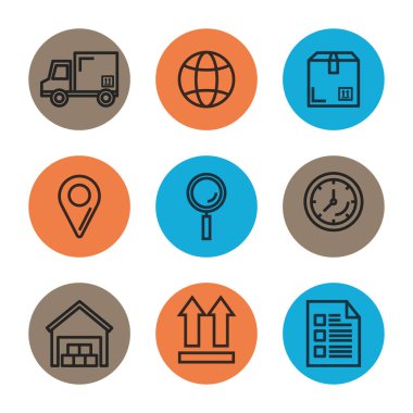 lojistik hizmet iş ikonları/simgeleri