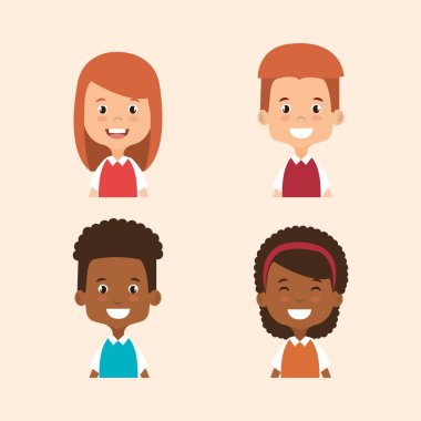 küçük öğrenciler avatarlar karakter