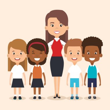 öğretmen okul çocuk avatar karakter ile