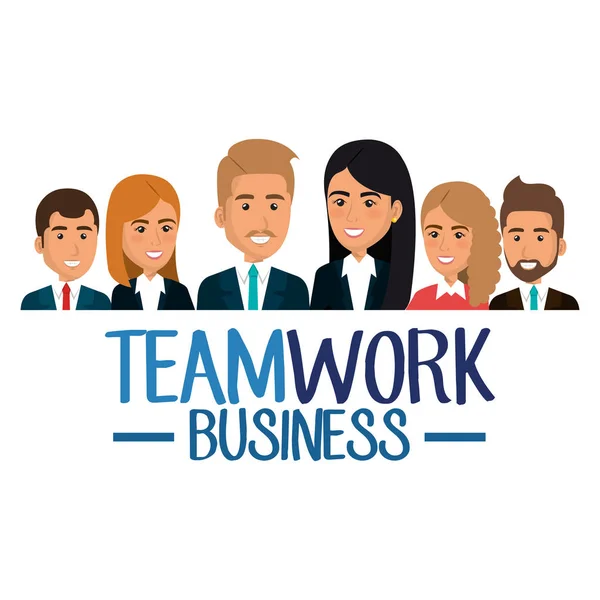 Grupo de trabajadoresen equipo — Vector de stock