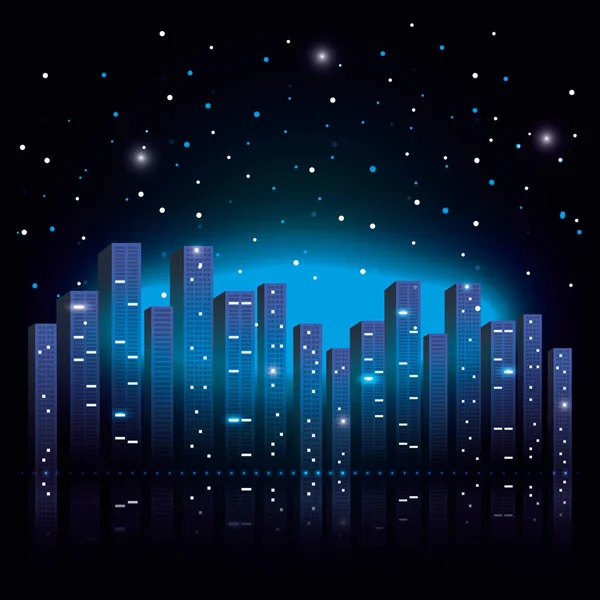 City scene at night — Stock Vector