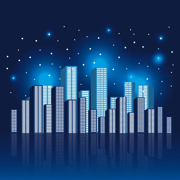 City scene at night — Stock Vector