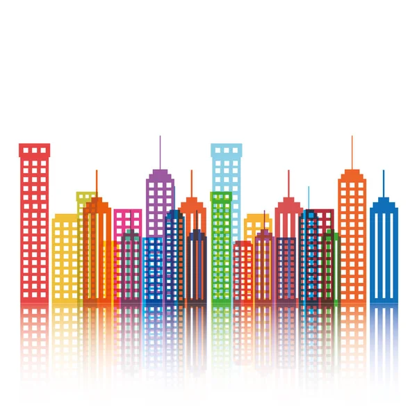 Cityscape buildings silhouette icon — Stock Vector