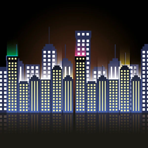 Scène de ville la nuit — Image vectorielle