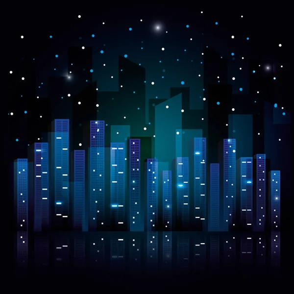 Scène de ville la nuit — Image vectorielle