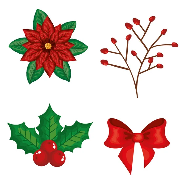 Weihnachten florale Dekoration Symbol — Stockvektor