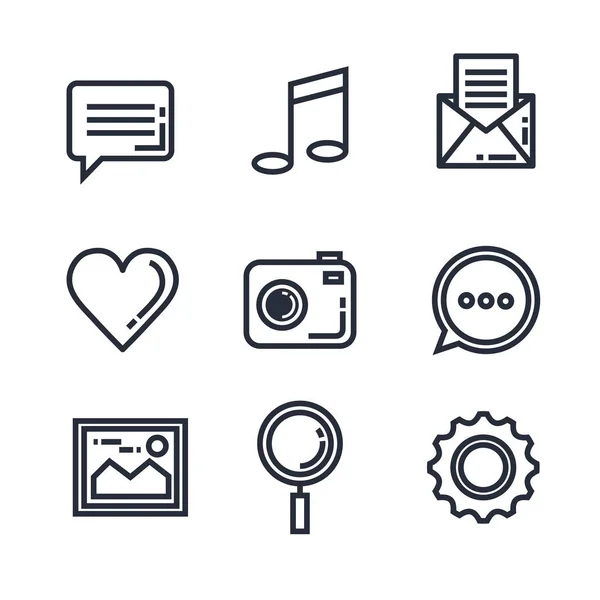 Smartphone applications menu icons — Stock Vector