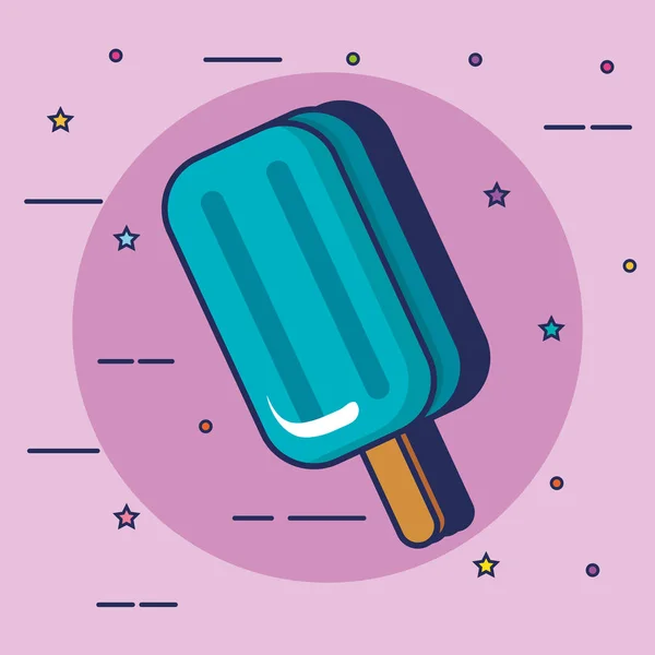 Delicioso helado pop estilo de arte — Vector de stock