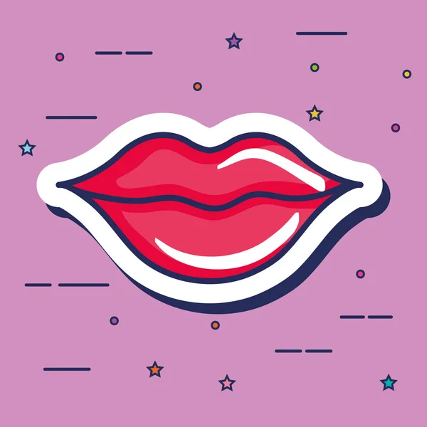 Sexi vrouw lippen pictogram — Stockvector