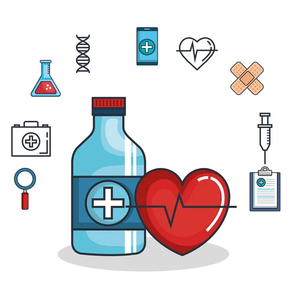 Ensemble de médecine de santé icônes — Image vectorielle