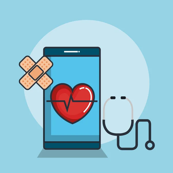 Hälsa medicin online ikoner — Stock vektor