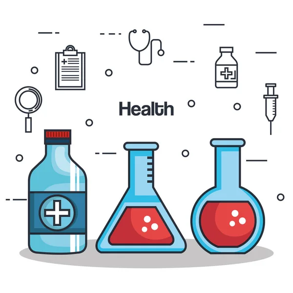 Salud medicina conjunto iconos — Vector de stock