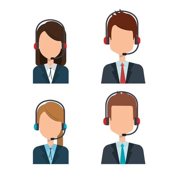 Customer service agents group — Stock Vector