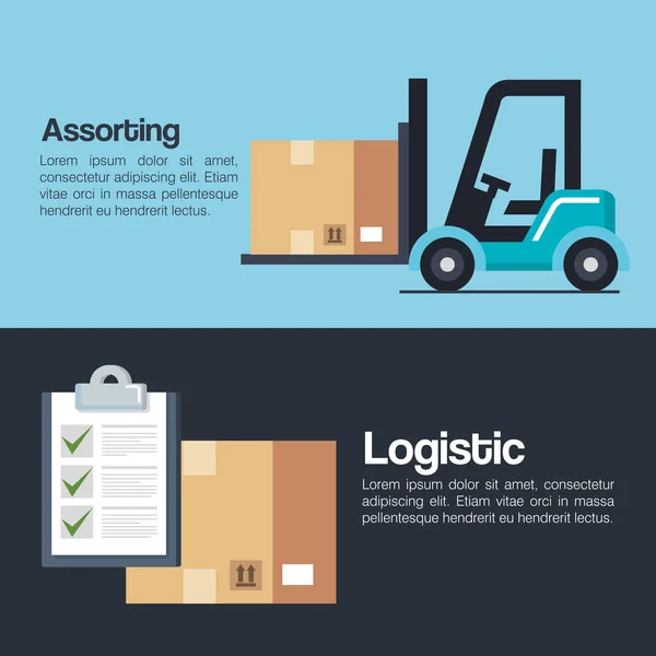 Ícones de negócios de serviço logístico — Vetor de Stock