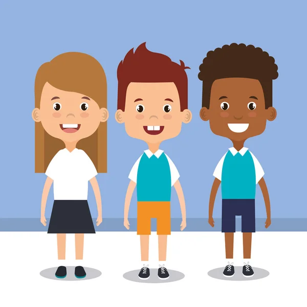 Petits étudiants avatars personnages — Image vectorielle