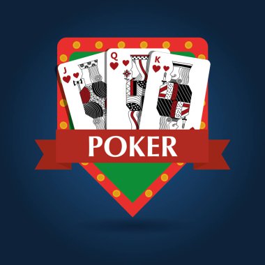 Poker kartı kombinasyonu royal oyun riski amblemi
